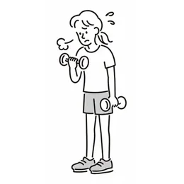 ひとりだと続かないと悩む女性のイラスト
